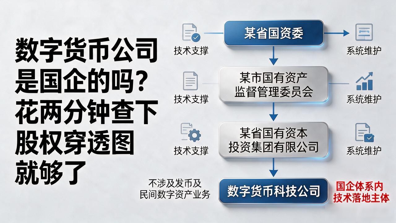 数字货币公司是国企的吗？花两分钟查下股权穿透图就够了
