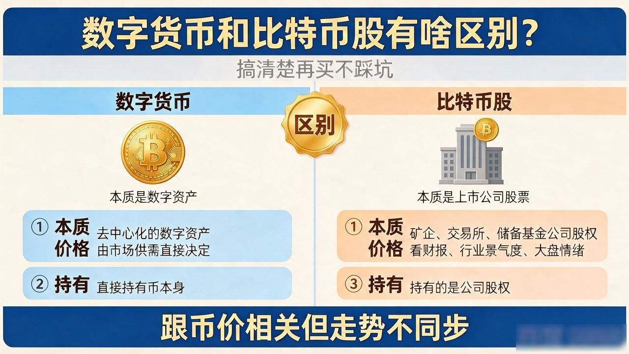数字货币和比特币股有啥区别？搞清楚再买不踩坑