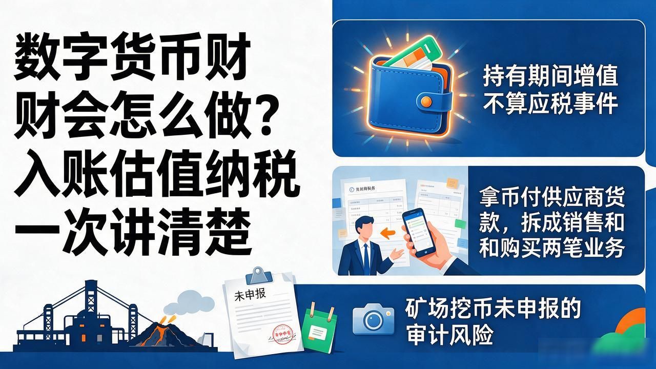 数字货币财会怎么做？入账估值纳税一次讲清楚