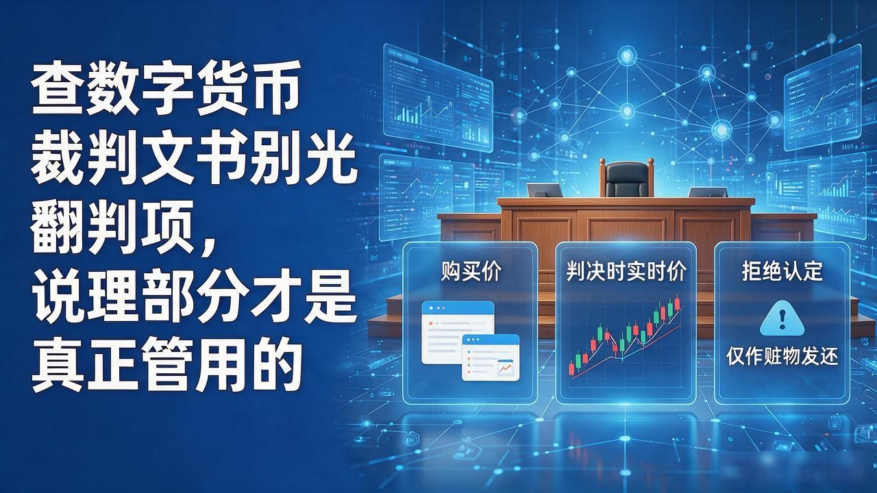 查数字货币裁判文书别光翻判项，说理部分才是真正管用的