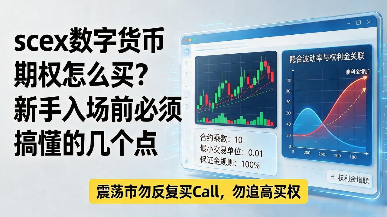 scex数字货币期权怎么买？新手入场前必须搞懂的几个点