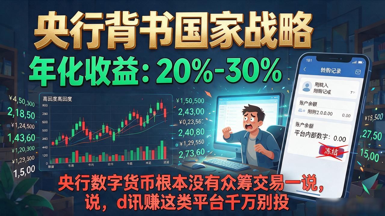 央行数字货币根本没有众筹交易一说，d讯赚这类平台千万别投
