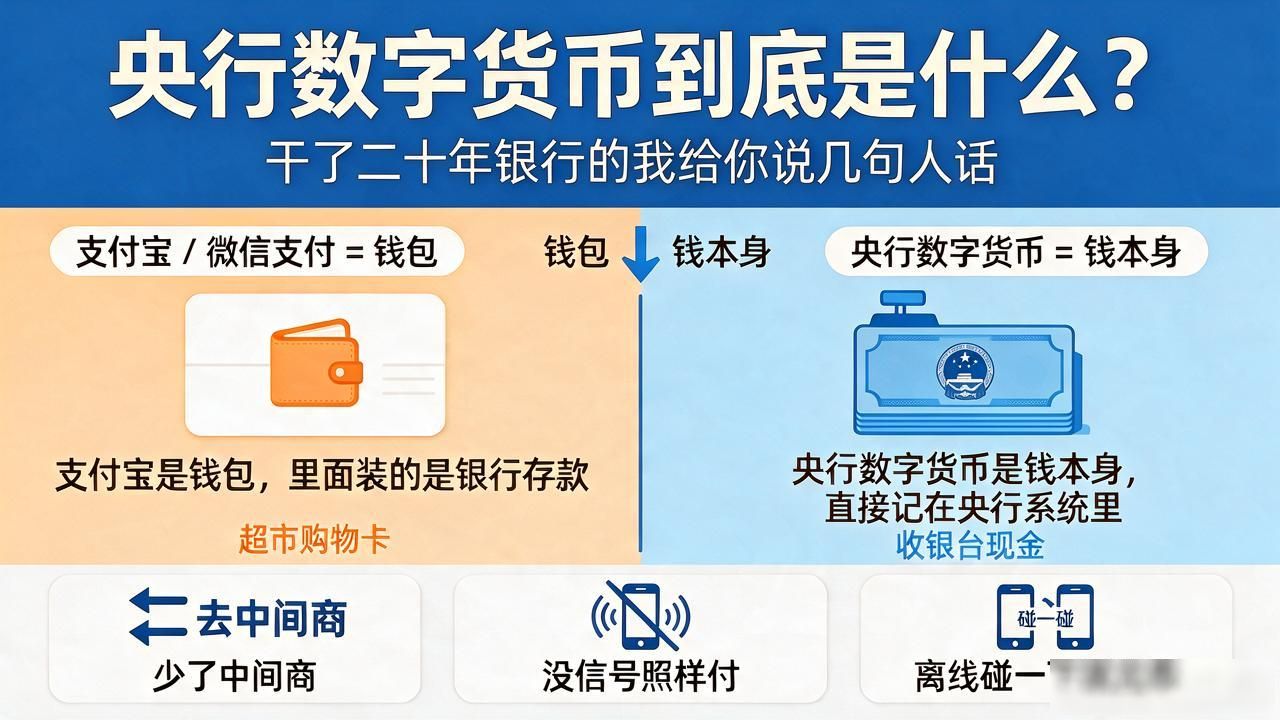 央行数字货币到底是什么？干了二十年银行的我给你说几句人话