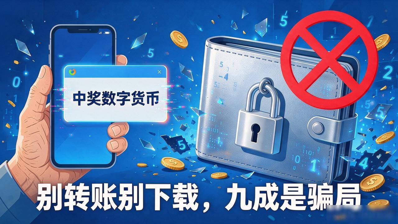 突然收到"中奖数字货币"的消息？别转账别下载，九成是骗局