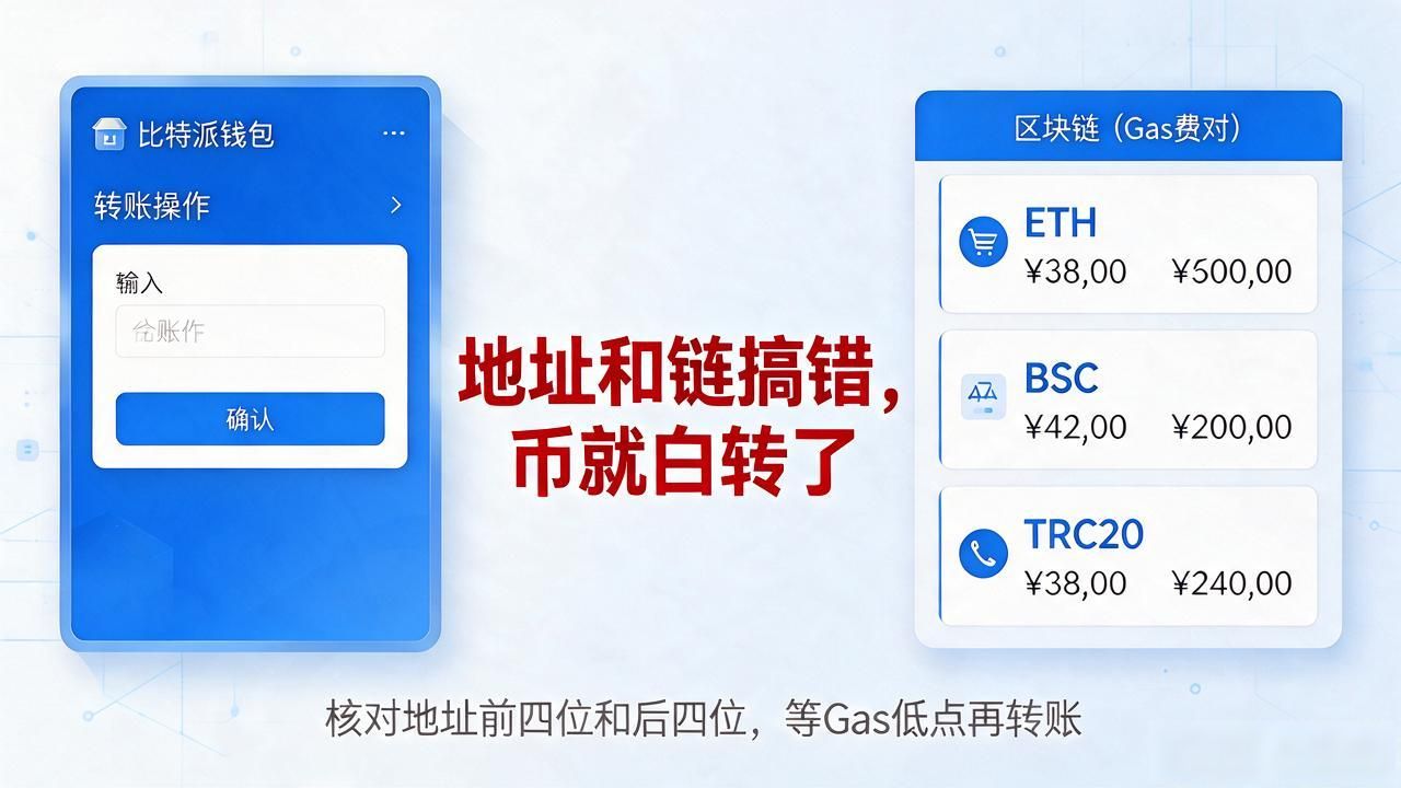 比特派转账其他钱包怎么转？地址和链搞错，币就白转了