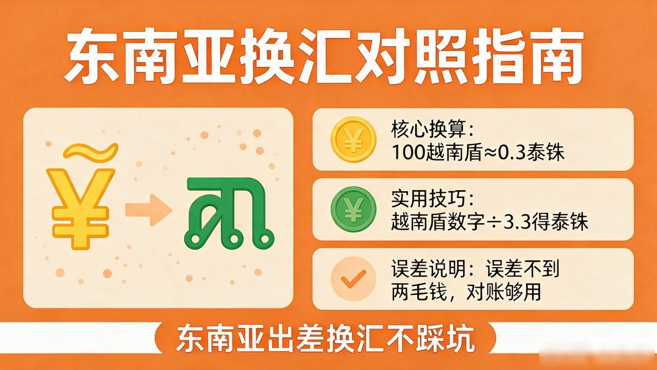 和泰铢数字相似的货币有哪些？东南亚出差换汇心算对照不踩坑