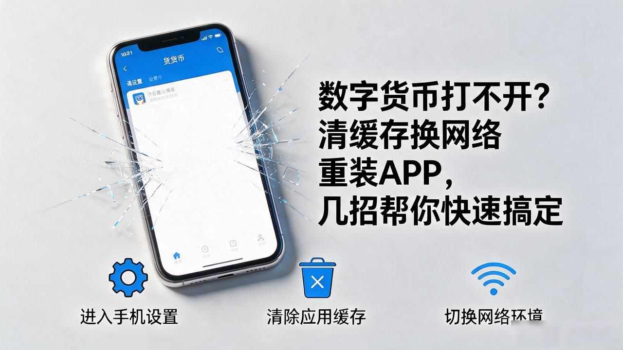 数字货币打不开？清缓存换网络重装APP，几招帮你快速搞定